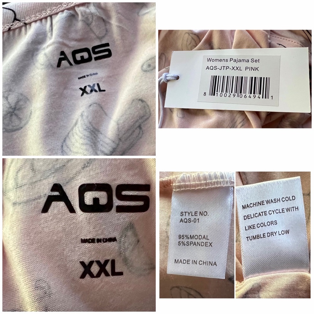 AQS Cooking Breakfast Light Pink Pajama Set PJS XXL - Picture 11 of 11